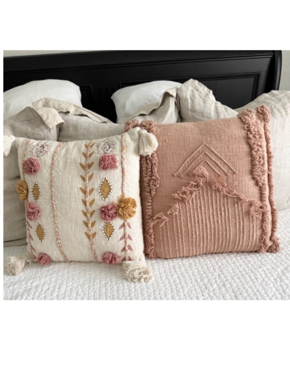 Set/3 Embroidered Pillows with Tassels - Picture 7 of 16